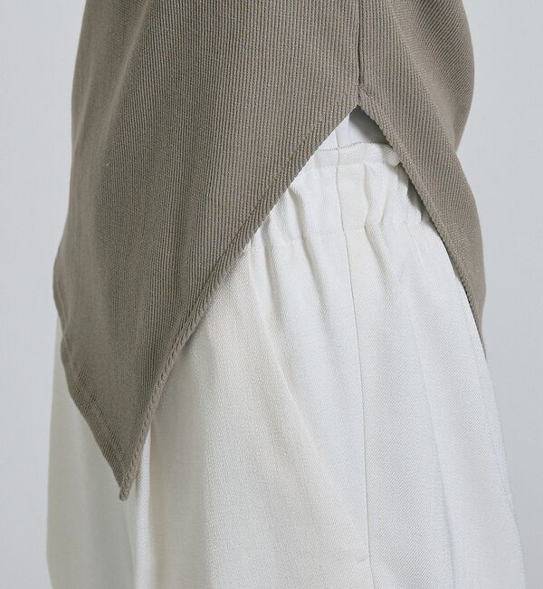 qualite「【大人ラメ&times;スリット】ラメテレコTシャツ」|Tシャツ・カットソー|