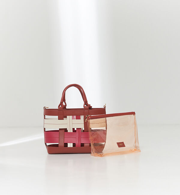 LOWELL things「【STORY 23'6月号 P172掲載】Colatti/配色クリア2WAYトー」|ハンドバッグ|