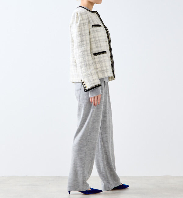 A_「【A＿/エース】ツイードジャケット」|ノーカラージャケット|