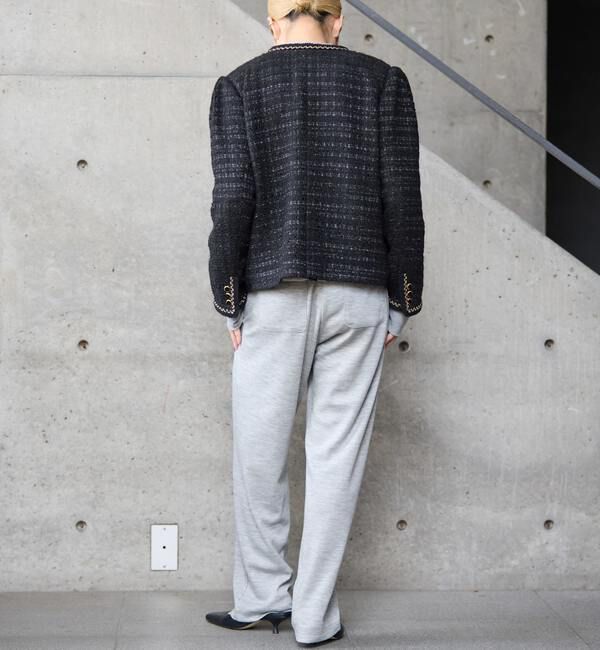 A_「【A＿/エース】ツイードジャケット」|ノーカラージャケット|