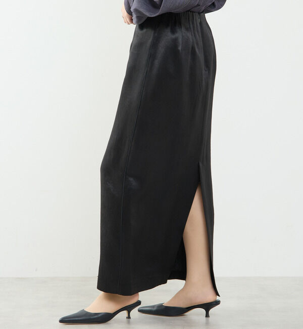 SOFFITTO「上品な光沢感のIラインスカート」|スカート|