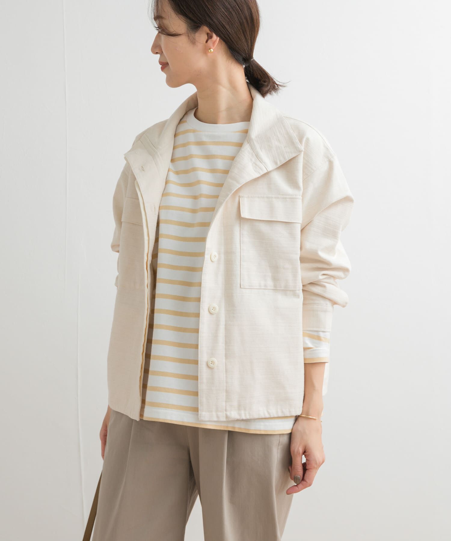 URBAN RESEARCH DOORS「ミリタリースタンドカラージャケット」|ミリタリージャケット|