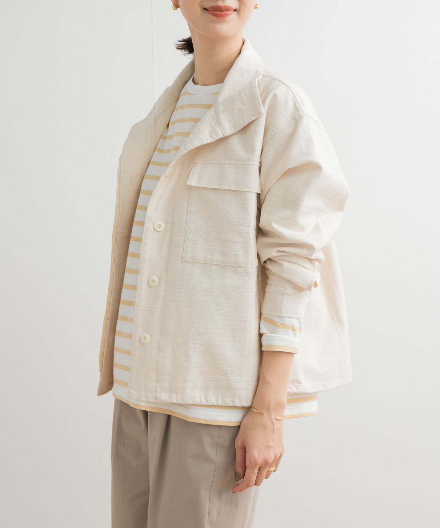 URBAN RESEARCH DOORS「ミリタリースタンドカラージャケット」|ミリタリージャケット|