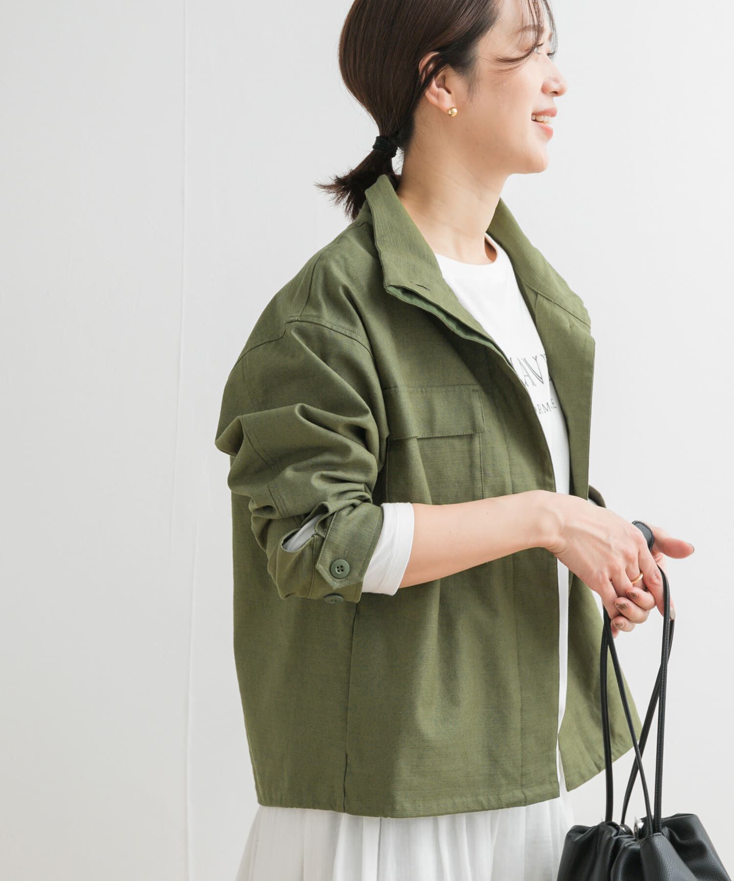 URBAN RESEARCH DOORS「ミリタリースタンドカラージャケット」|ミリタリージャケット|