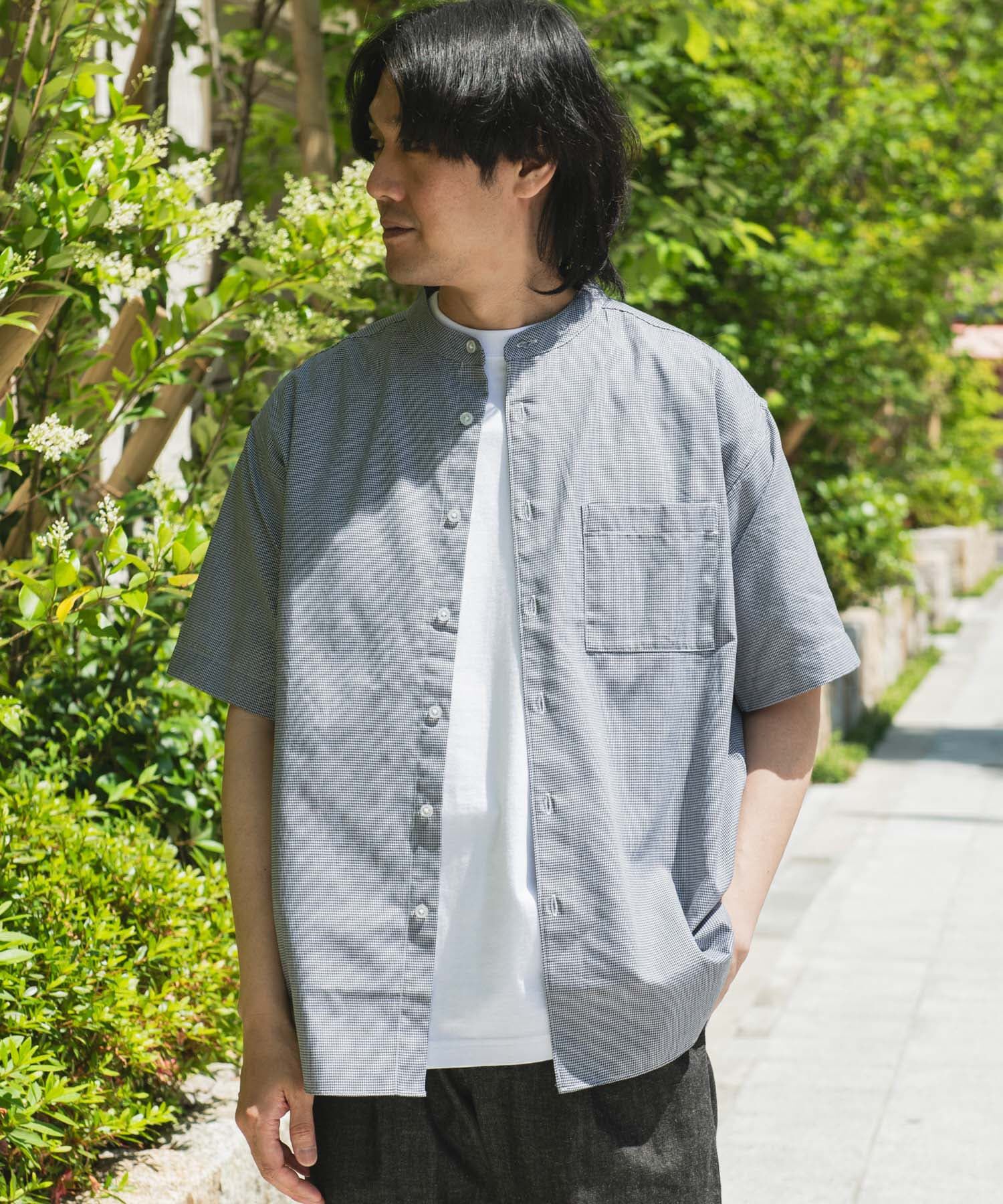 URBAN RESEARCH DOORS「TC バンドカラー ショートスリーブシャツ」|シャツ・ブラウス|