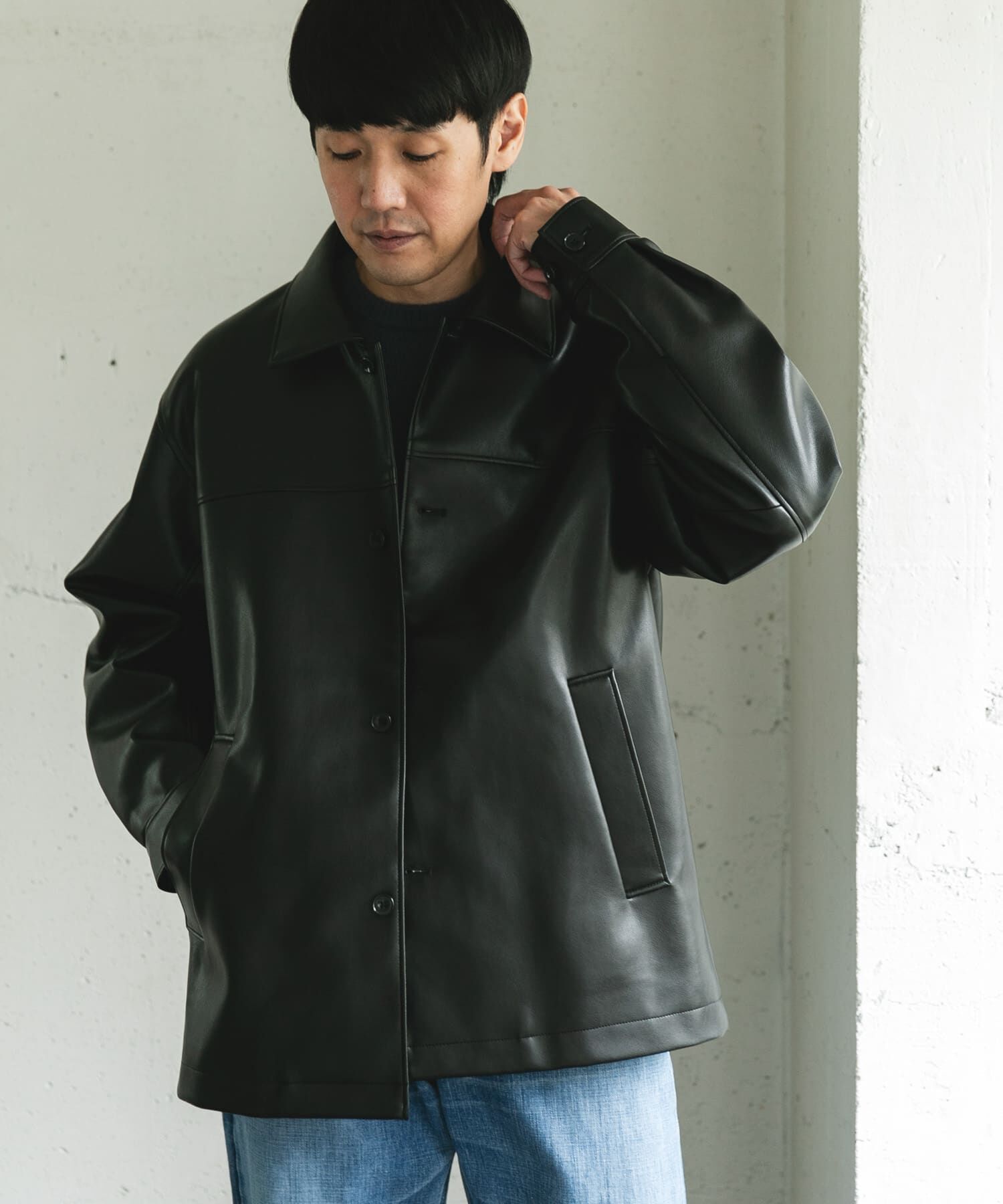 URBAN RESEARCH DOORS「FL カーコート」|ライダースジャケット|