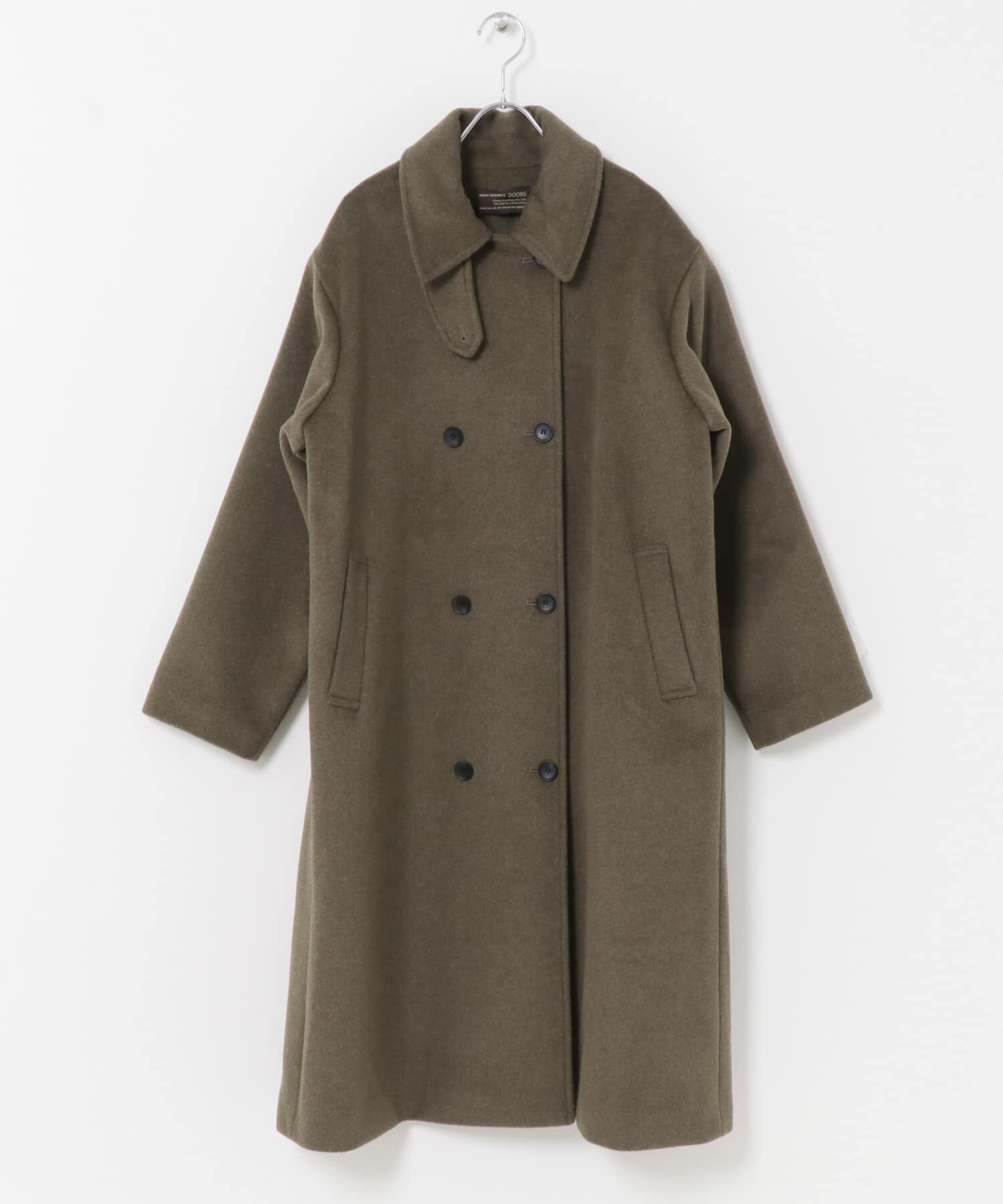 URBAN RESEARCH DOORS「ウールロングコート」|ノーカラーコート|