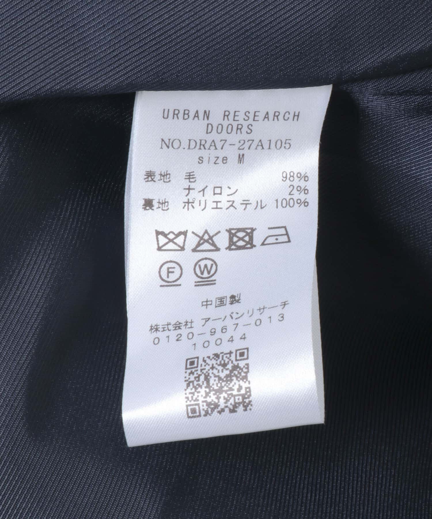 URBAN RESEARCH DOORS「ウールロングコート」|ノーカラーコート|