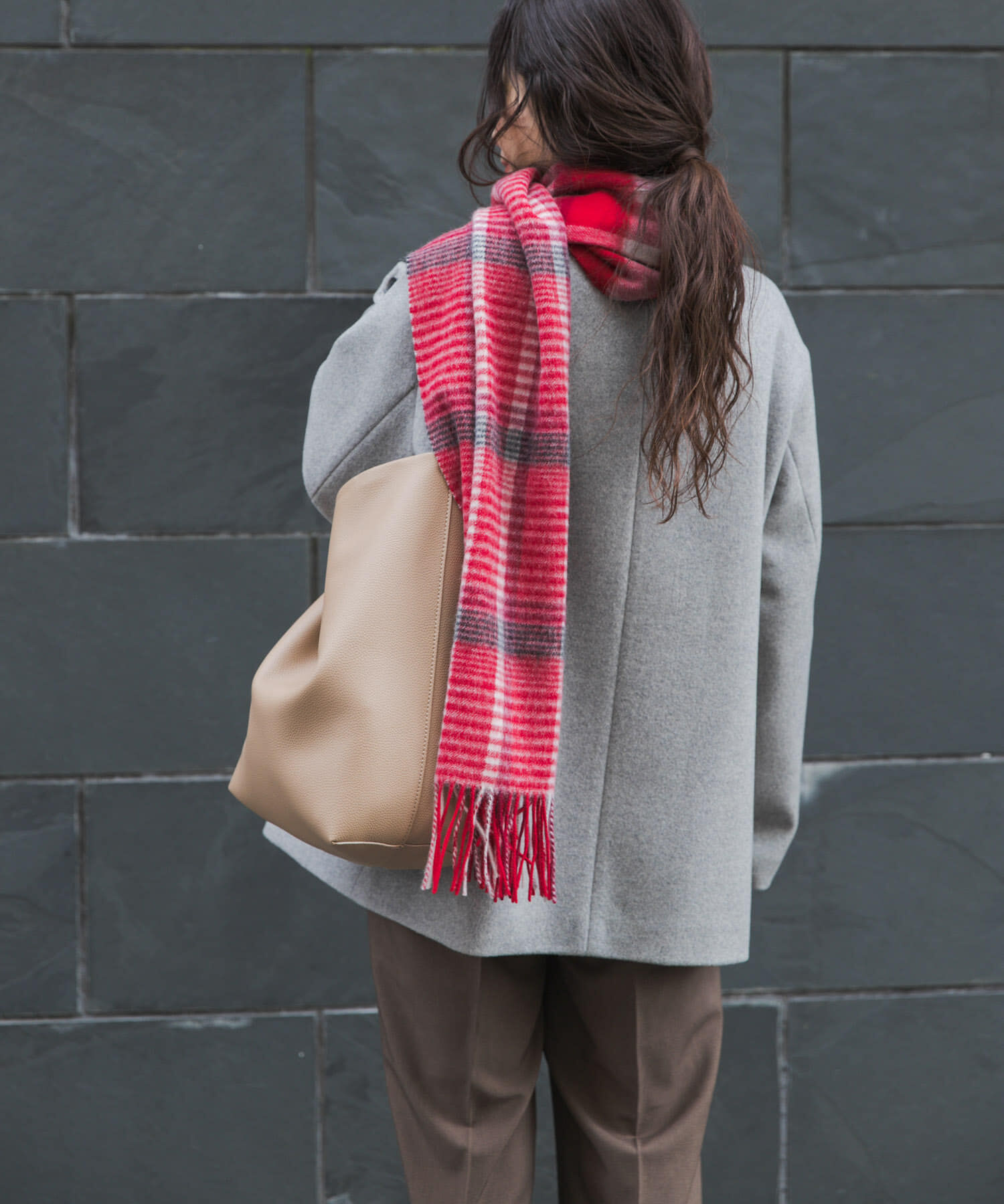 URBAN RESEARCH DOORS「ウールノーカラーコート」|ピーコート|