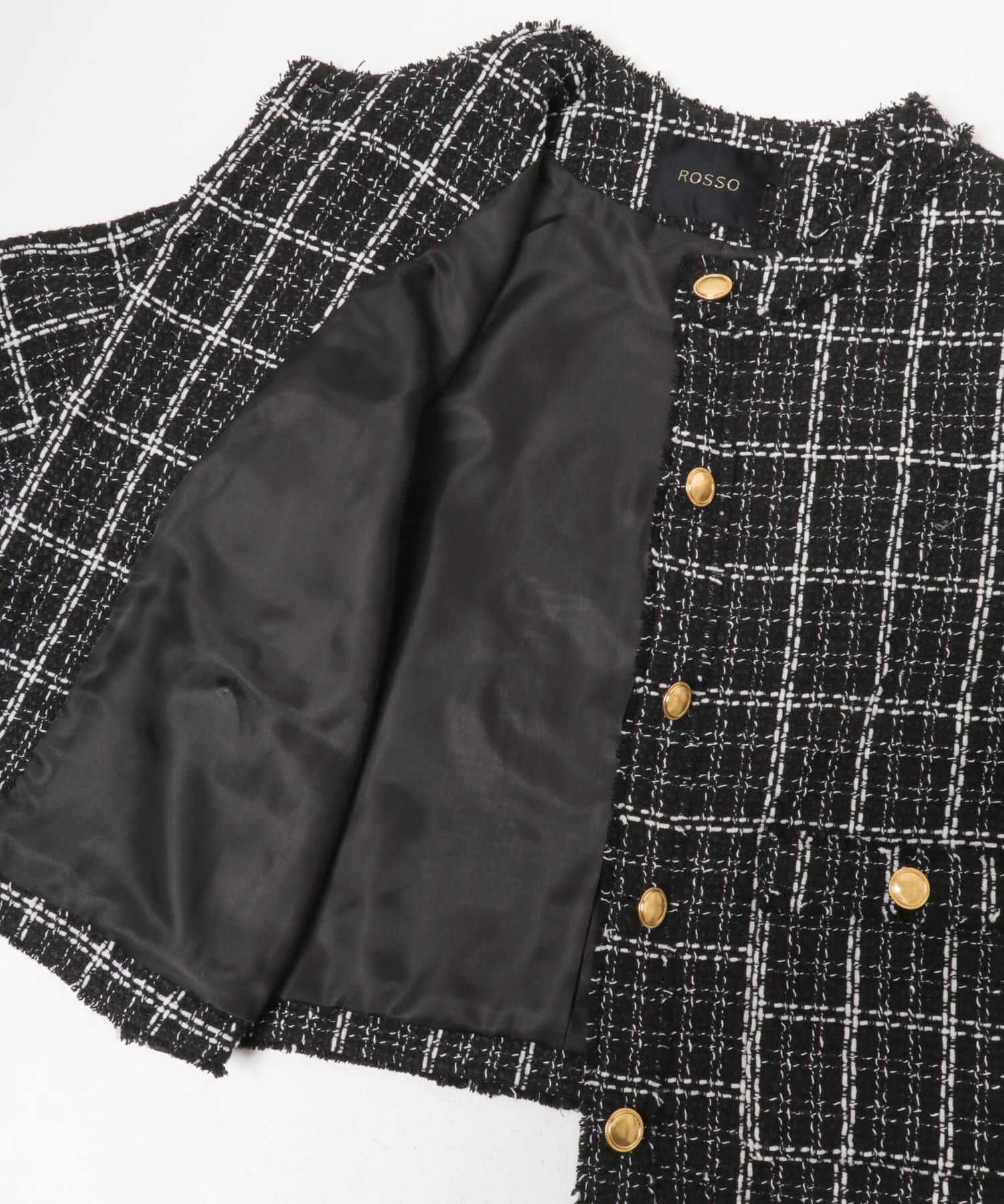 URBAN RESEARCH ROSSO「『WEB限定』ツイードノーカラージャケット」|ノーカラージャケット|