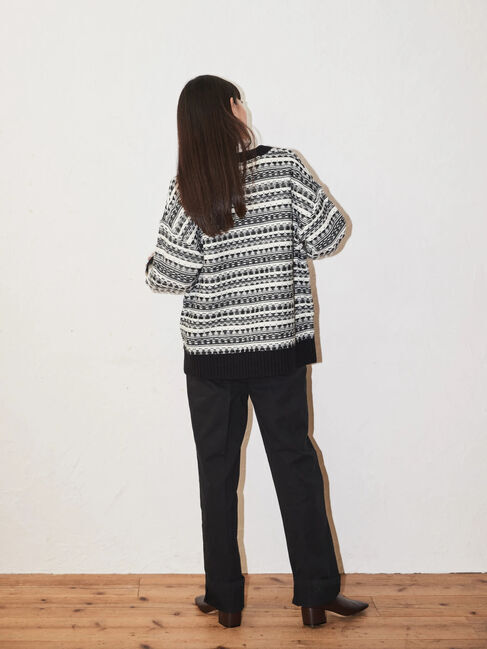  「Vネックジャガードニットプルオーバー」|ニット・セーター|