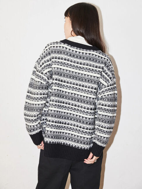  「Vネックジャガードニットプルオーバー」|ニット・セーター|