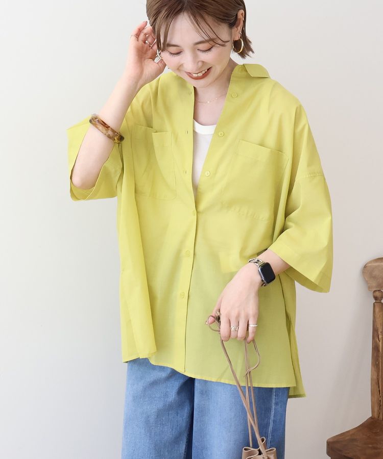 AMERICAN HOLIC「イージーケア+接触冷感Wポケットオーバーシャツ」|シャツ・ブラウス|