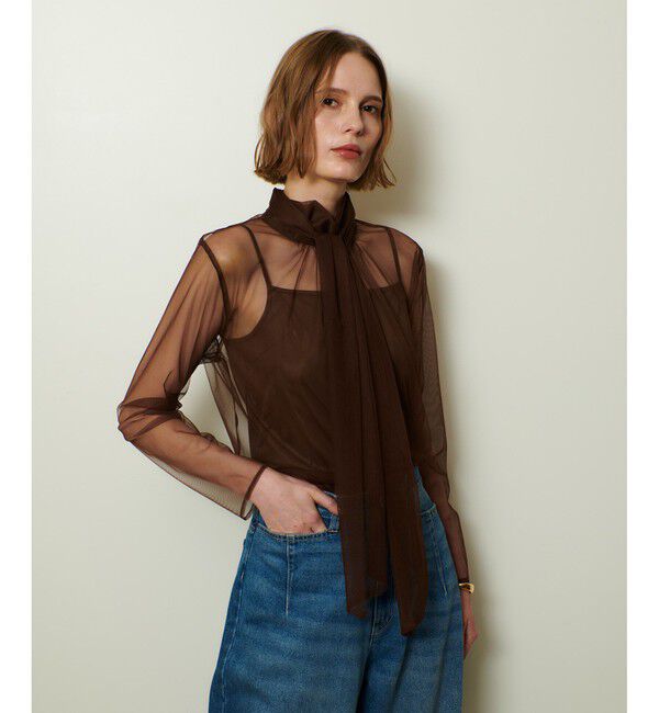 allureville「チュールボウロングスリーブ プルオーバー」|Tシャツ・カットソー|