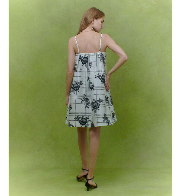 LOULOU WILLOUGHBY「【LOULOU WILLOUGHBY】SILK COフラワーチェックワンピース」|ワンピース|