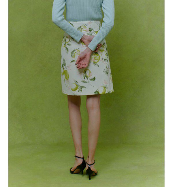 LOULOU WILLOUGHBY「【LOULOU WILLOUGHBY】RATTIレモン柄ラップミニスカート」|スカート|