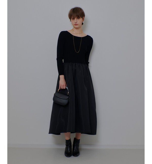 allureville「タフタドッキングニットワンピース」|ワンピース|