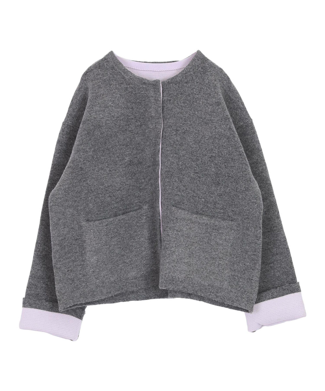 titivate「配色デザインニットコート/カーディガン」|ノーカラーコート|