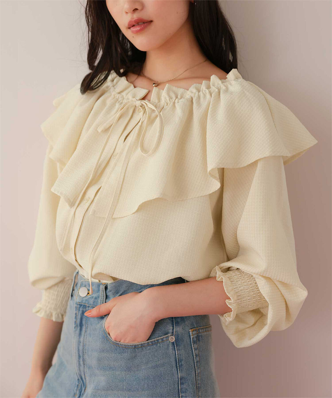 titivate「ふんわりシルエットマルチウェイブラウス」|シャツ・ブラウス|ライトイエロー