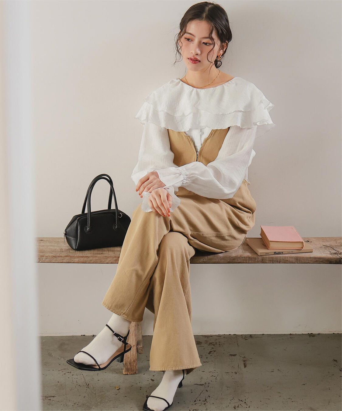 titivate「ペプラムギャザーラッフルフリルブラウス」|シャツ・ブラウス|