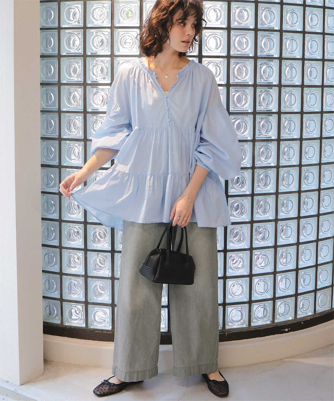 titivate「イージーワイドデニムパンツ」|デニム|