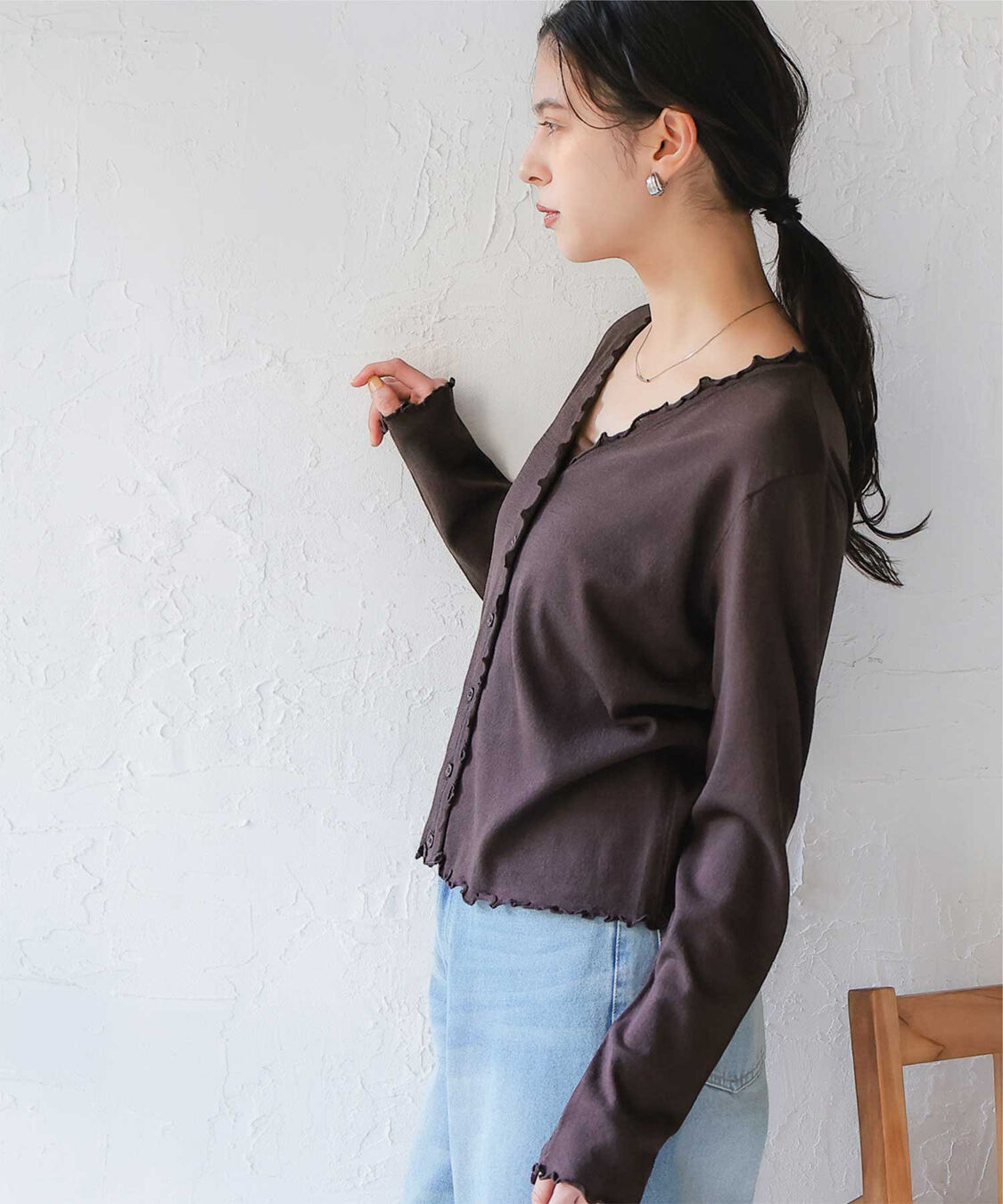 titivate「プチフリルニットカーディガン」|カーディガン|