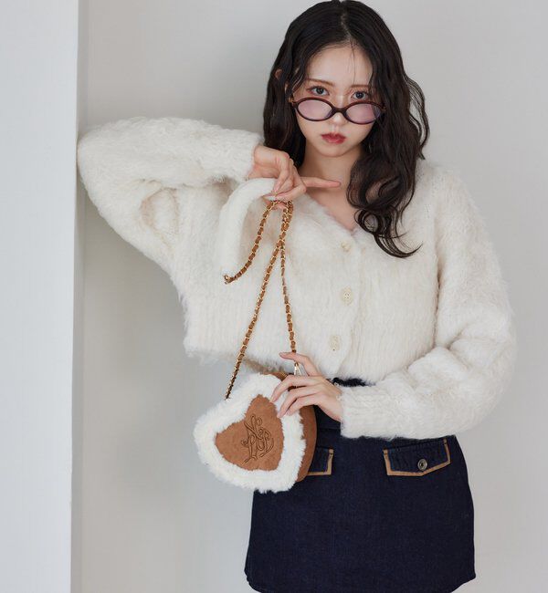  「ハートスエードロゴショルダーバッグ」|ショルダー・メッセンジャー|