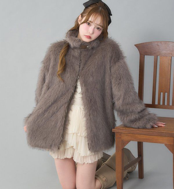  「ミドルフェイクファージャケット」|ダウンベスト・ベスト|