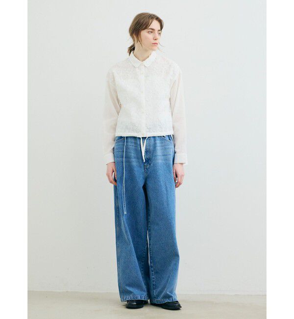 MARMARMAR「MARMARMAR レースコンビショートシャツ」|シャツ・ブラウス|オフホワイト