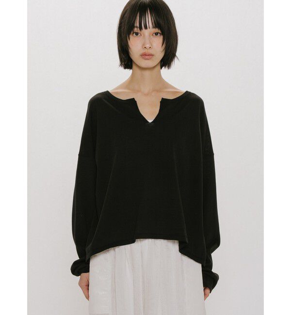 MIDIUMISOLID「MIDIUMISOLID for Ladies スキッパーワイドプルオーバー」|ニット・セーター|