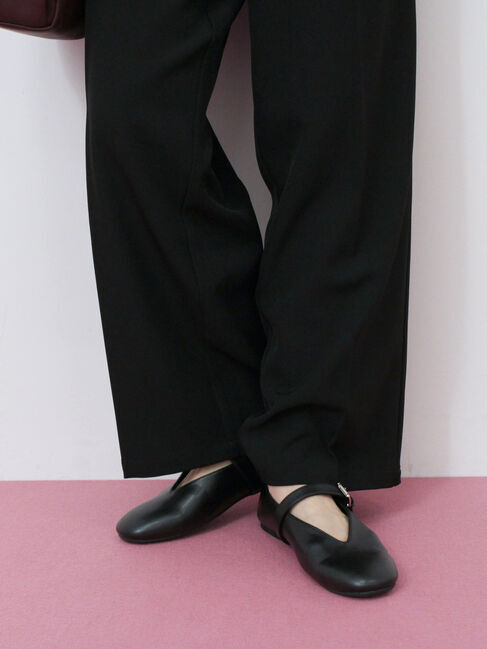 Samansa Mos2 blue「Vカットメリージェーン」|ビジネス・ドレスシューズ|