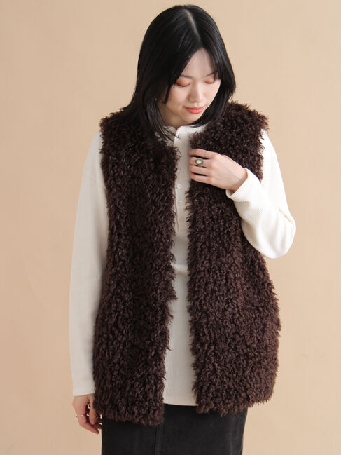 sm2rhythm「エコファージレ」|ダウンベスト・ベスト|ブラウン