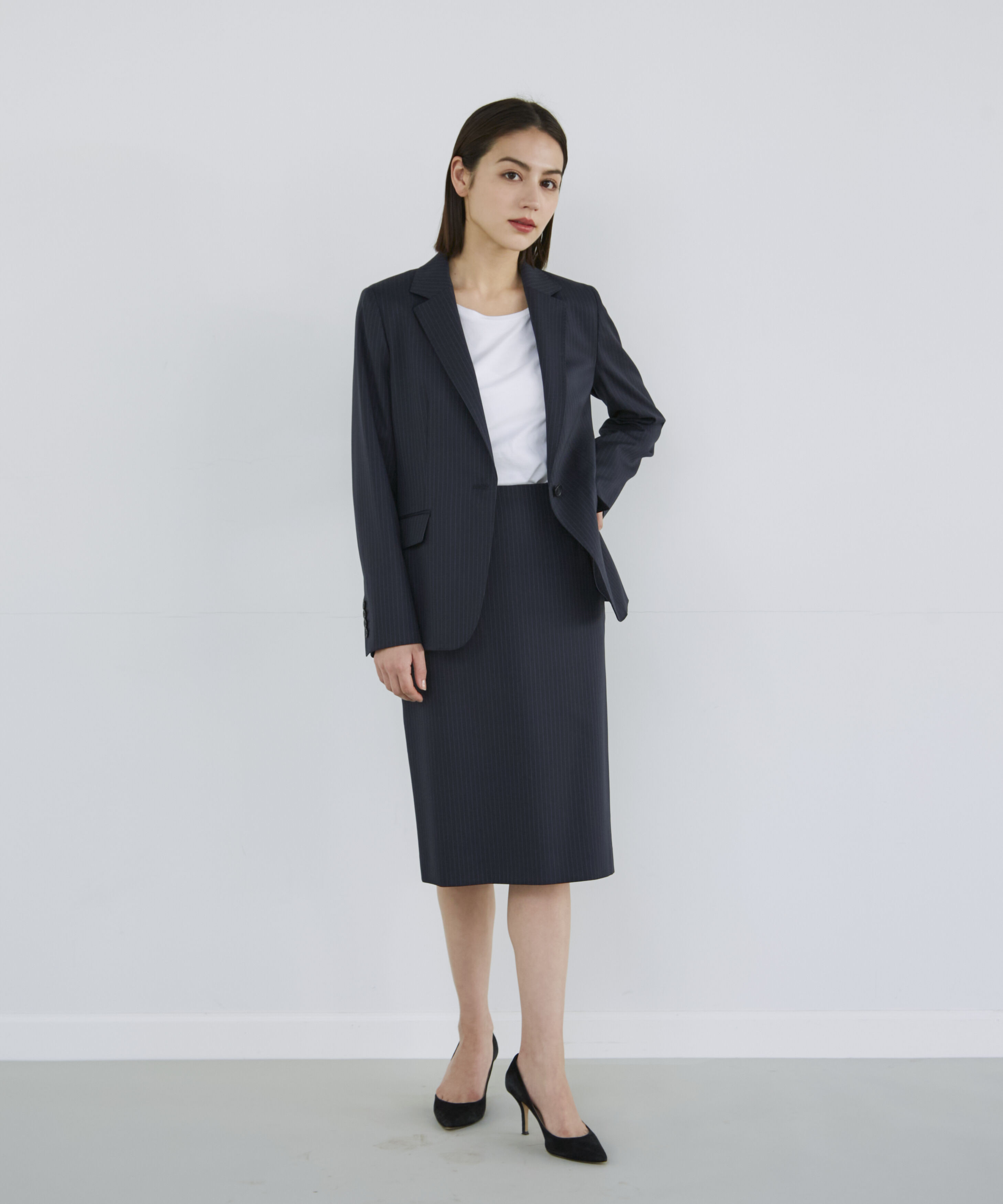 INED「シルクウールタイトスカート」|タイト|