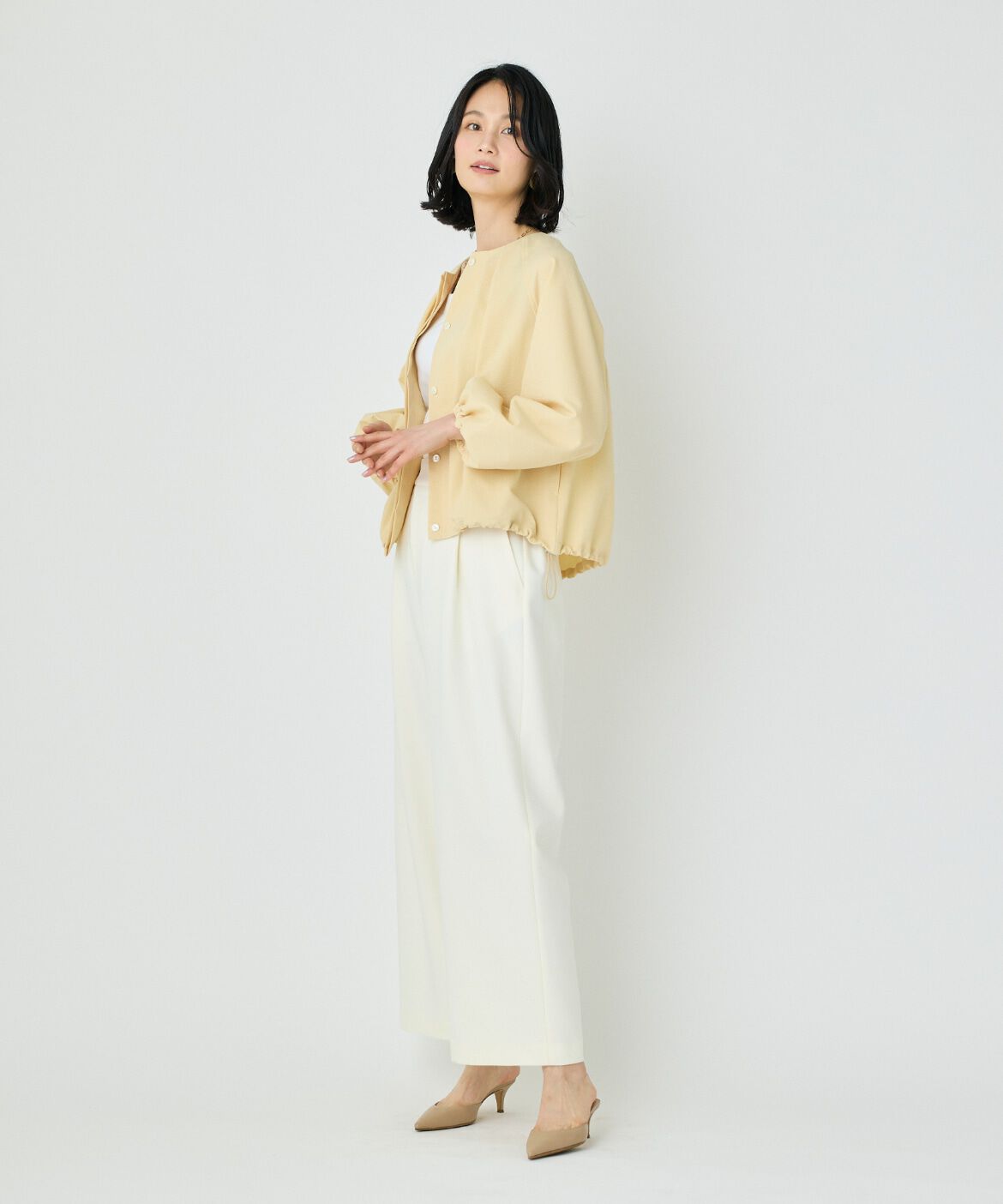 7-IDconcept.「サッカーストレッチブルゾン」|ノーカラージャケット|