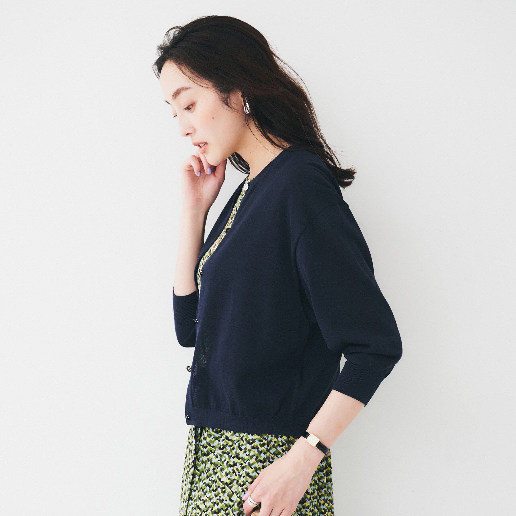 UNTITLED「【短丈/シアー/洗える】ドルマンスリーブカーディガン」|カーディガン|