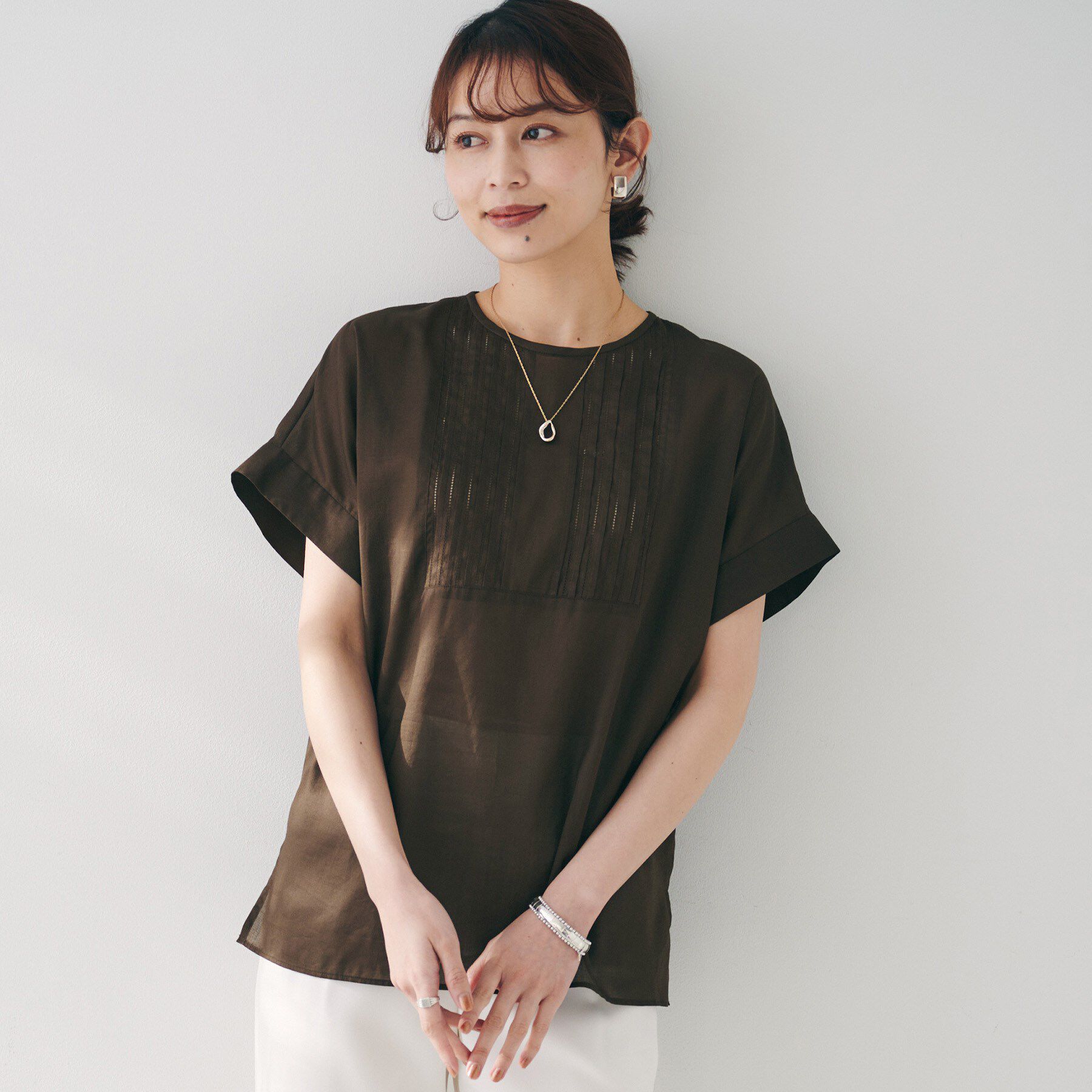 UNTITLED「【洗える】コットンピンタックブラウス」|シャツ・ブラウス|