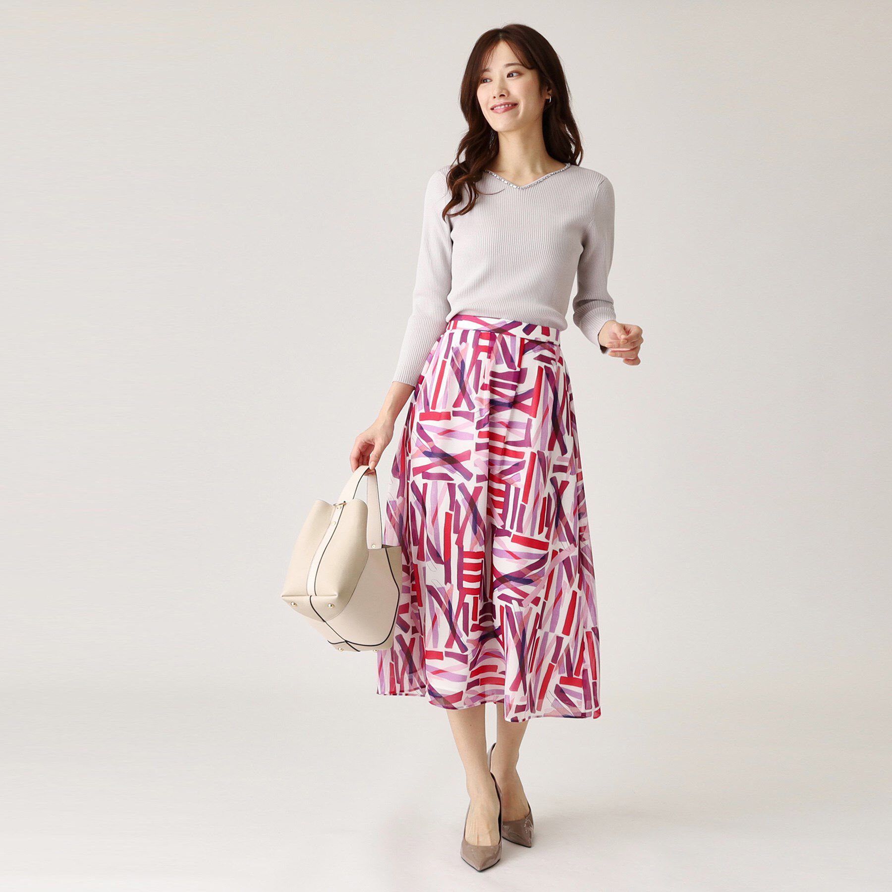 COUP DE CHANCE「【洗える／ウエストゴム】柄スカート」|スカート|