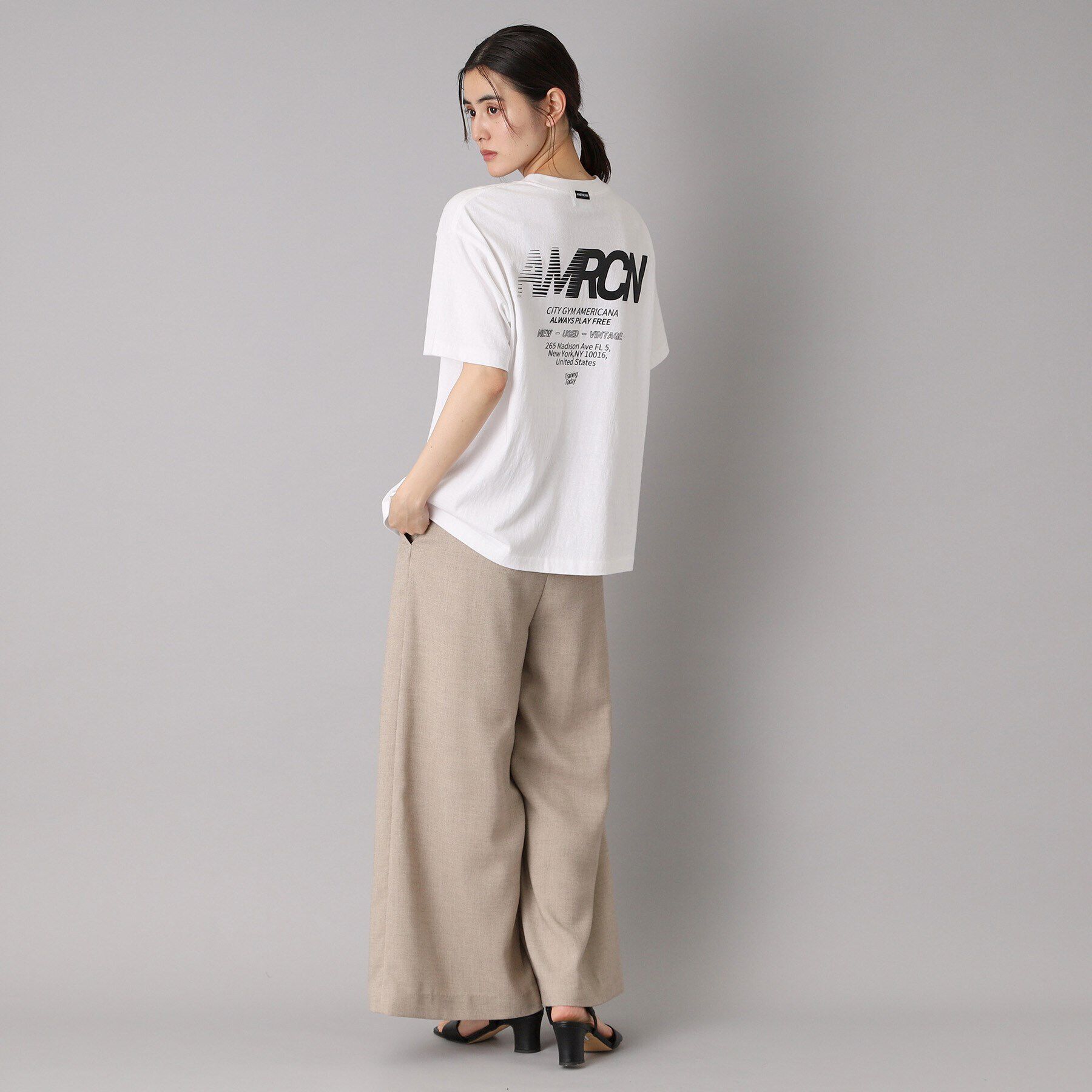 DRESSTERIOR「Americana（アメリカーナ） AMRCN ロゴTシャツ」|Tシャツ・カットソー|