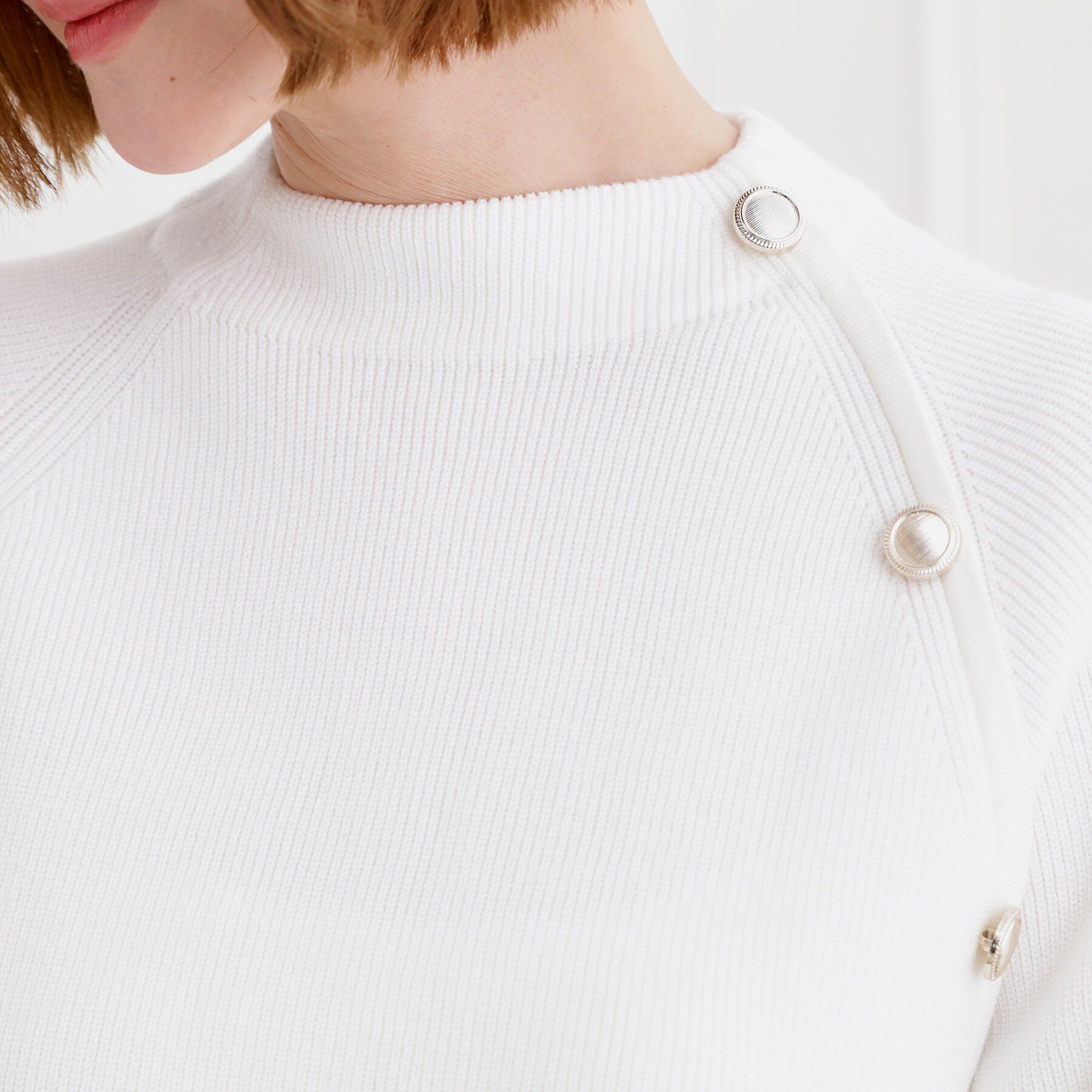 grove「ラグランスリーブ肩釦ニット」|ニット・セーター|