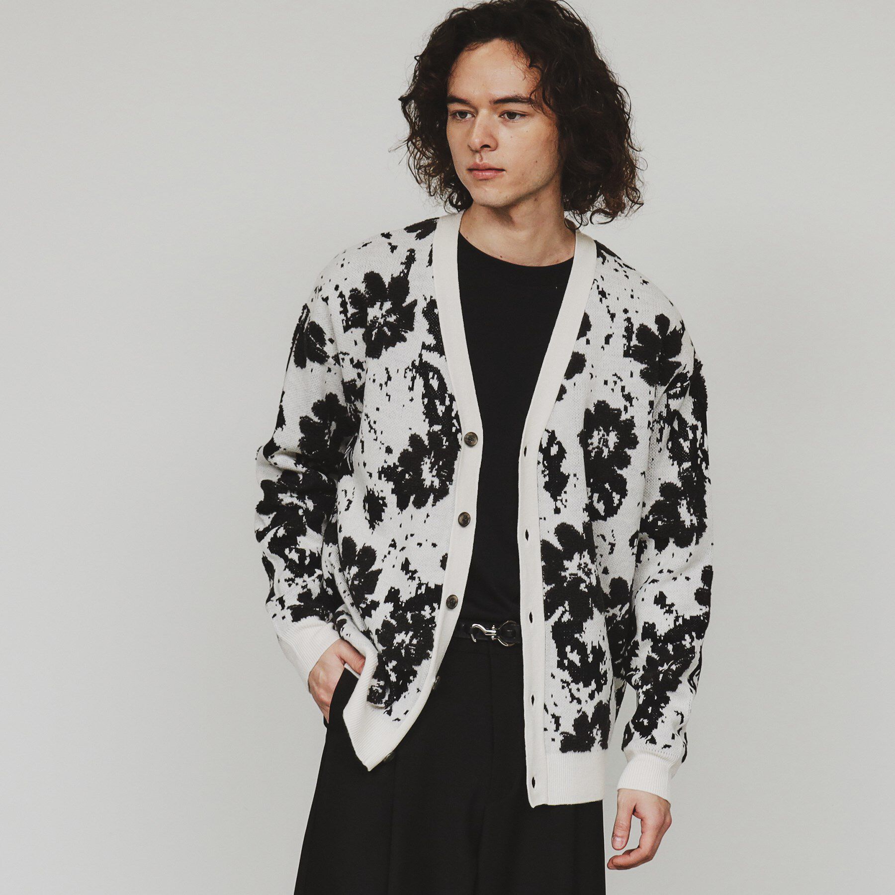 tk.TAKEO KIKUCHI「フラワージャカードカーディガン」|カーディガン|