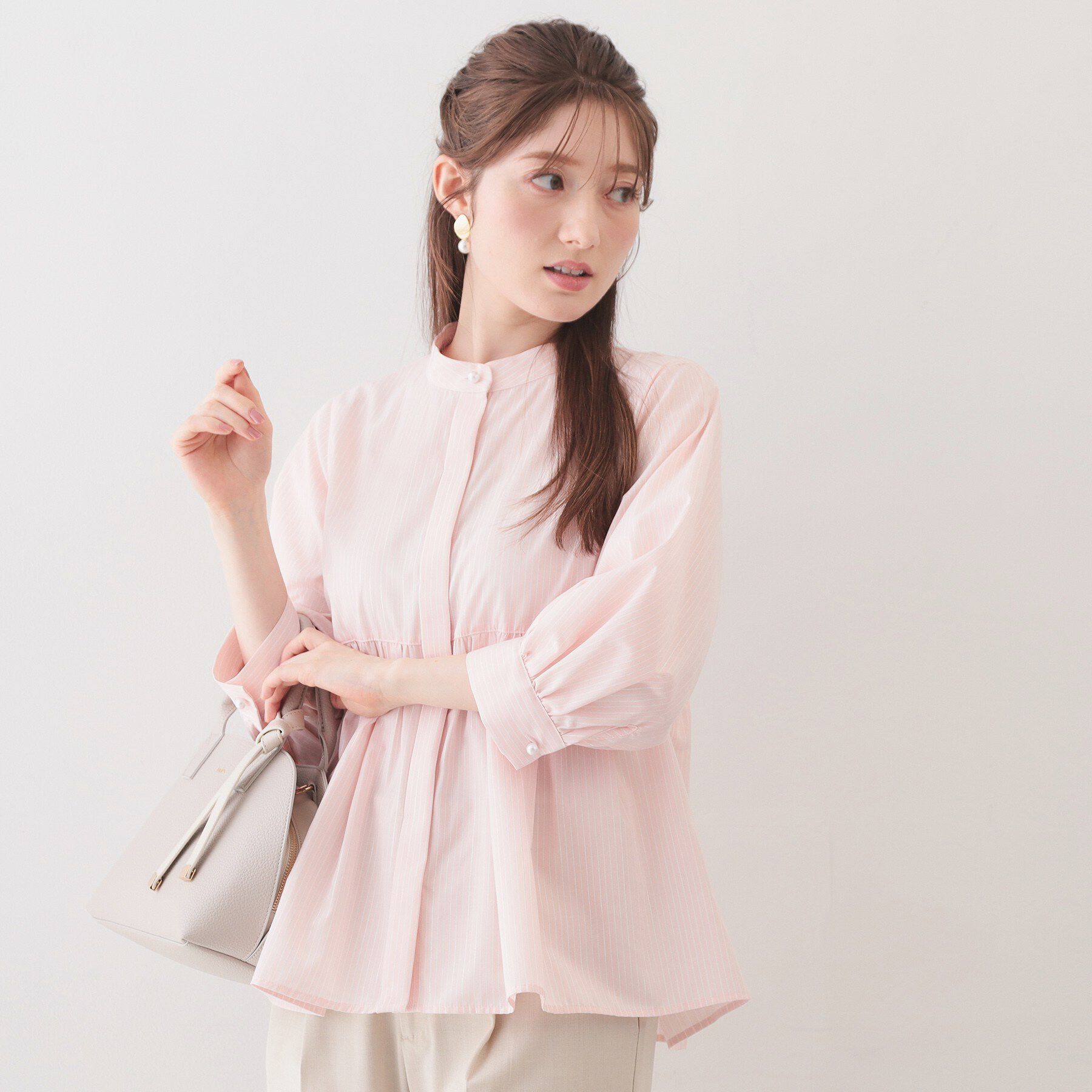 index「2WAYペプラムブラウス/ボウタイ取り外し可【洗濯機OK/イージーアイロン/防シワ】《XS～LL/8」|シャツ・ブラウス|