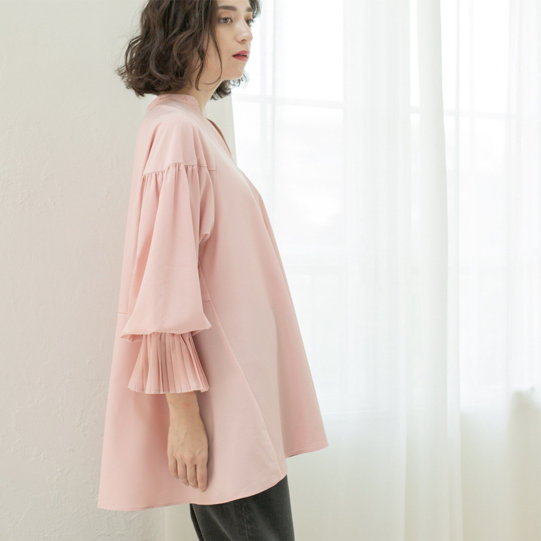 OPAQUE.CLIP「プリーツキャンディスリーブブラウス【洗濯機洗い可】」|シャツ・ブラウス|