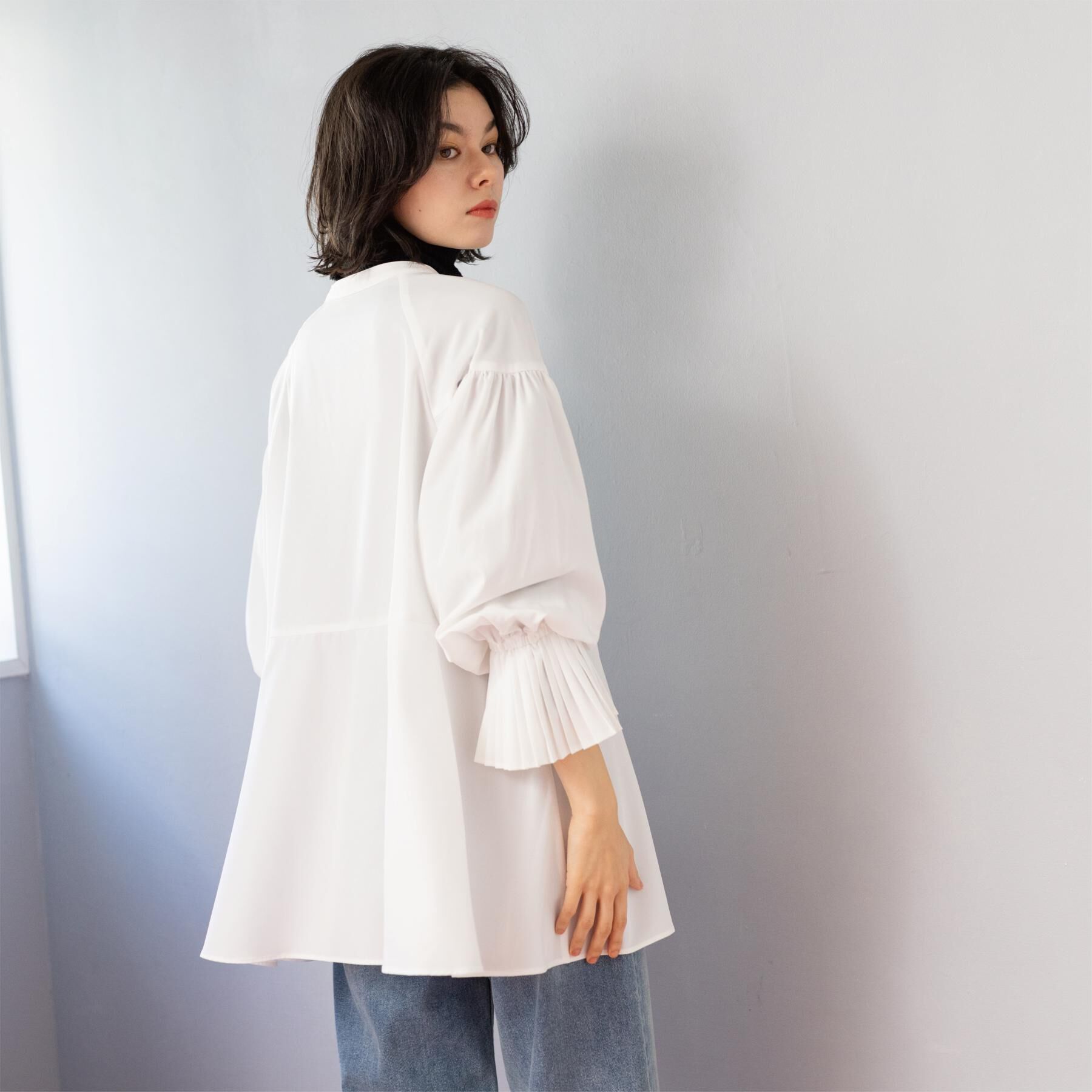 OPAQUE.CLIP「プリーツキャンディスリーブブラウス【洗濯機洗い可】」|シャツ・ブラウス|