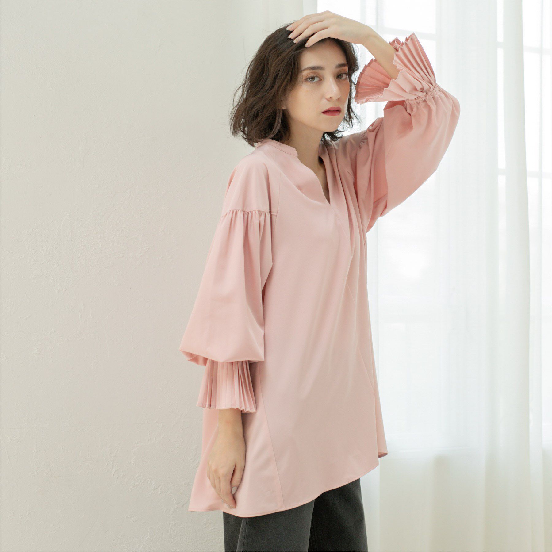 OPAQUE.CLIP「プリーツキャンディスリーブブラウス【洗濯機洗い可】」|シャツ・ブラウス|