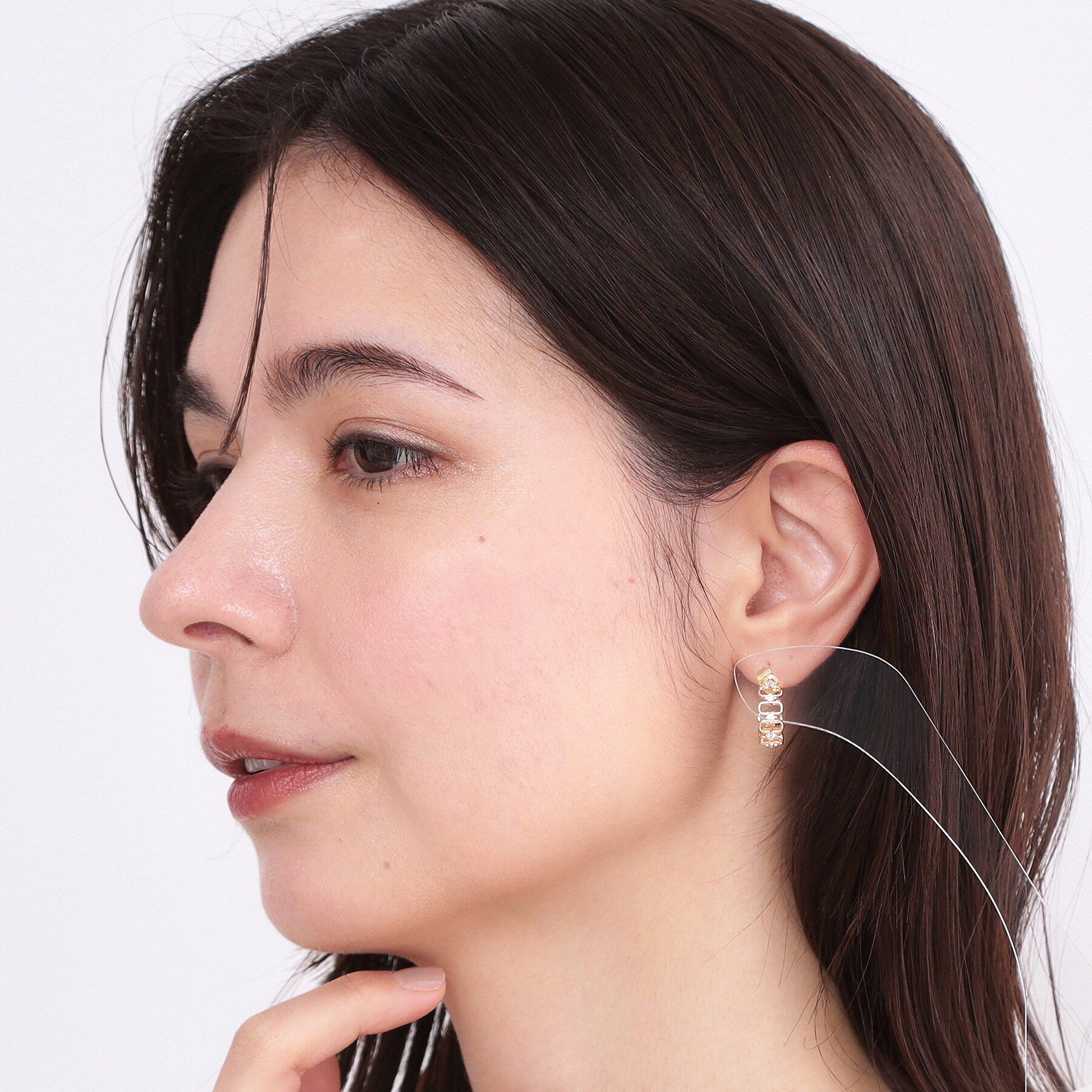 OPAQUE.CLIP「メタル&times;キュービックサークルピアス」|ピアス|