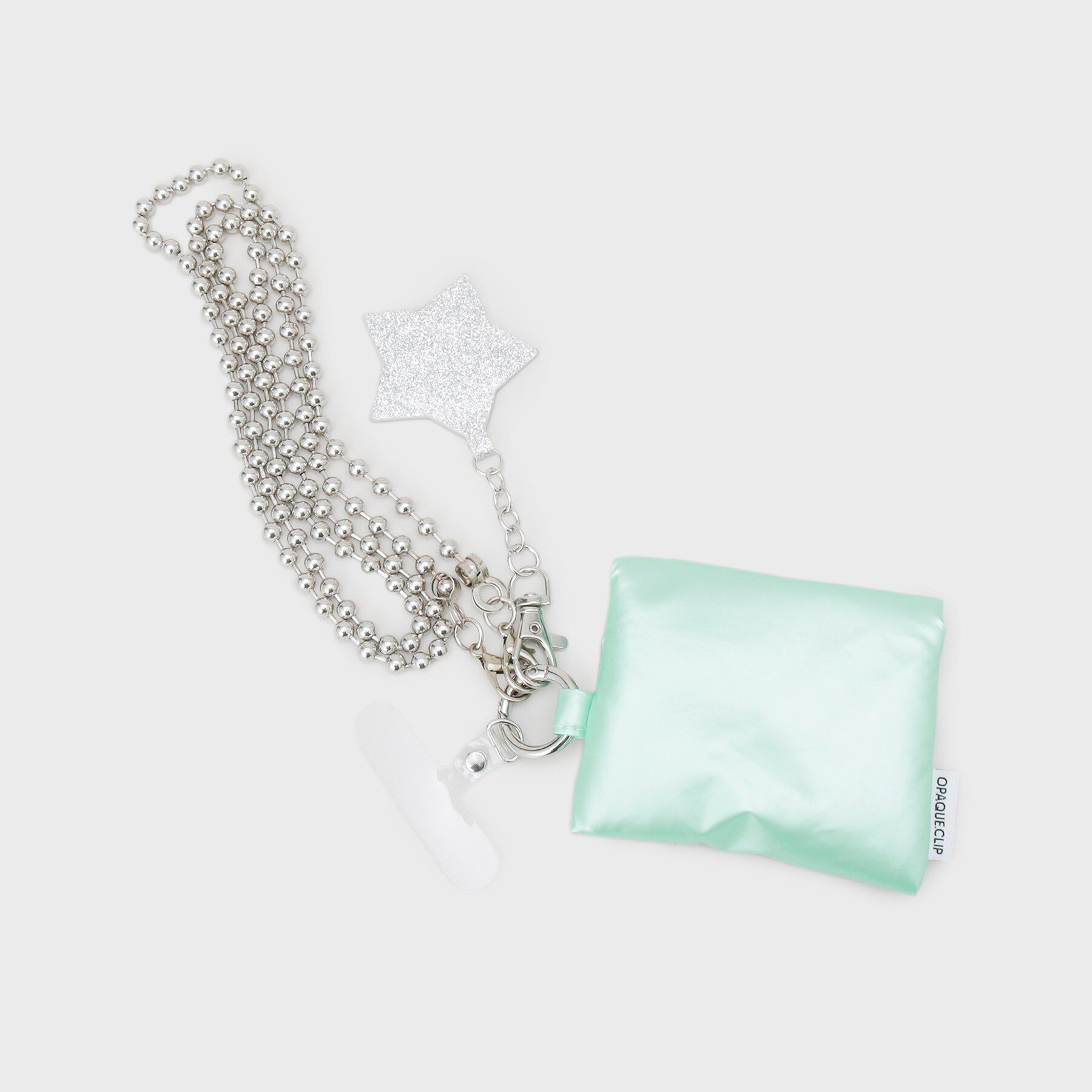 OPAQUE.CLIP「ミラーチャーム＆ミニポーチ付き ボールチェーンスマートフォンショルダーストラップ」|ストラップ|