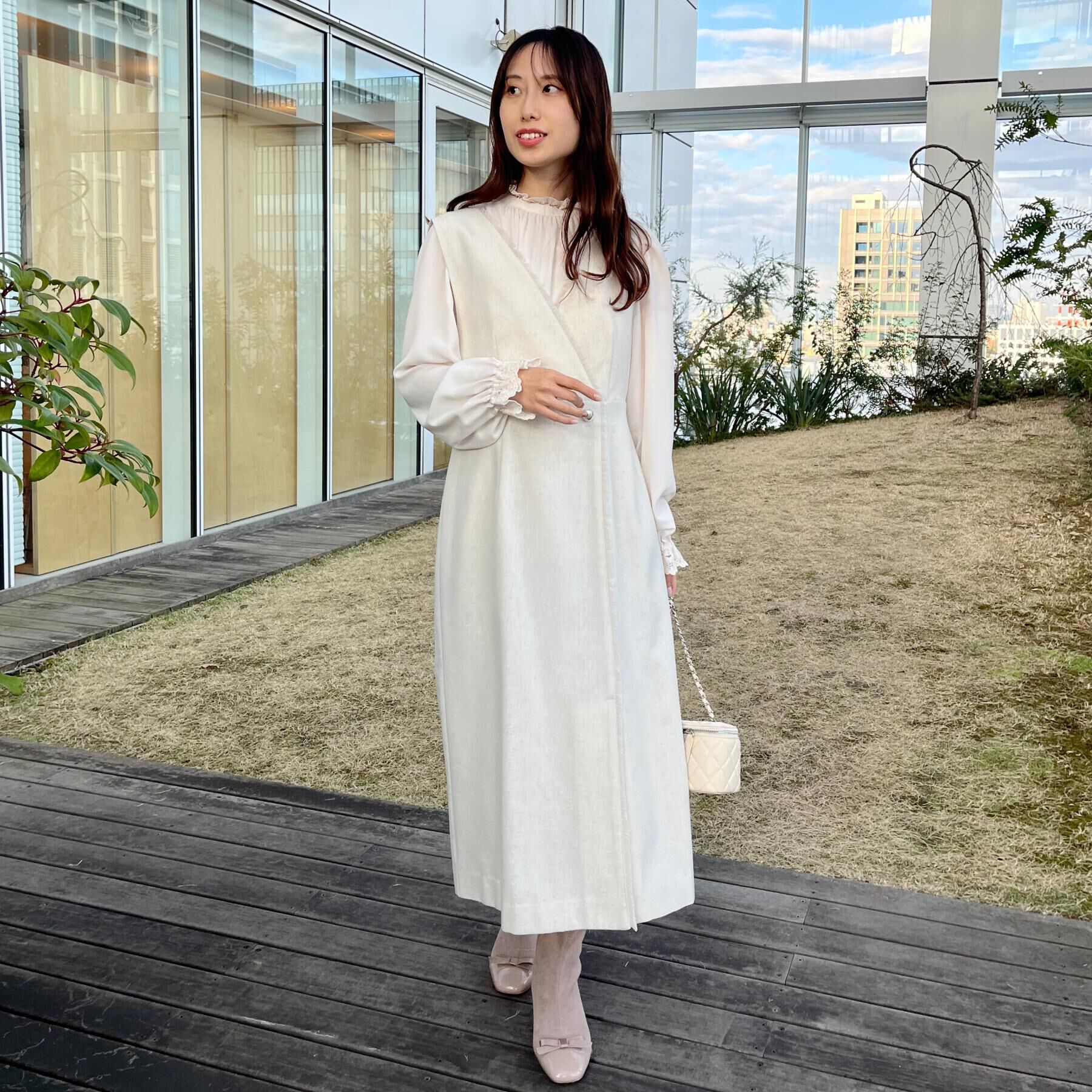 Couture broach「【ハレの日・通勤】フリンジツイードジャンスカ」|ジャンパースカート|