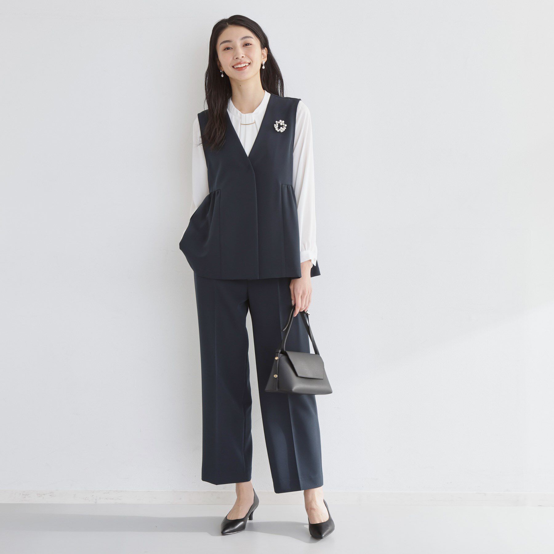 THE SHOP TK「【通勤・セレモニー】ダブルクロスワイドパンツ/セットアップ可」|その他|