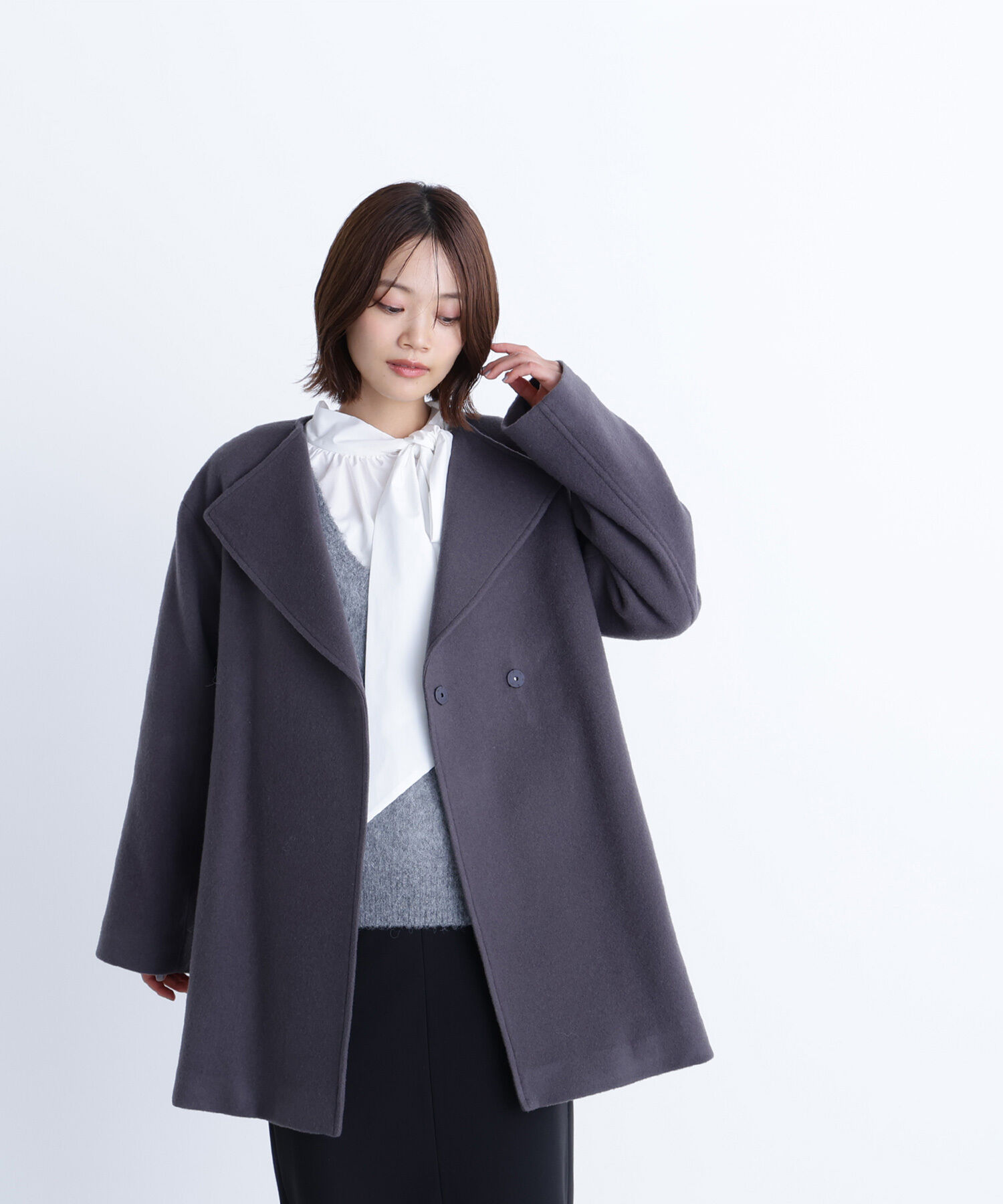  「ベルテッドミディコート」|ブルゾン・スタジャン|