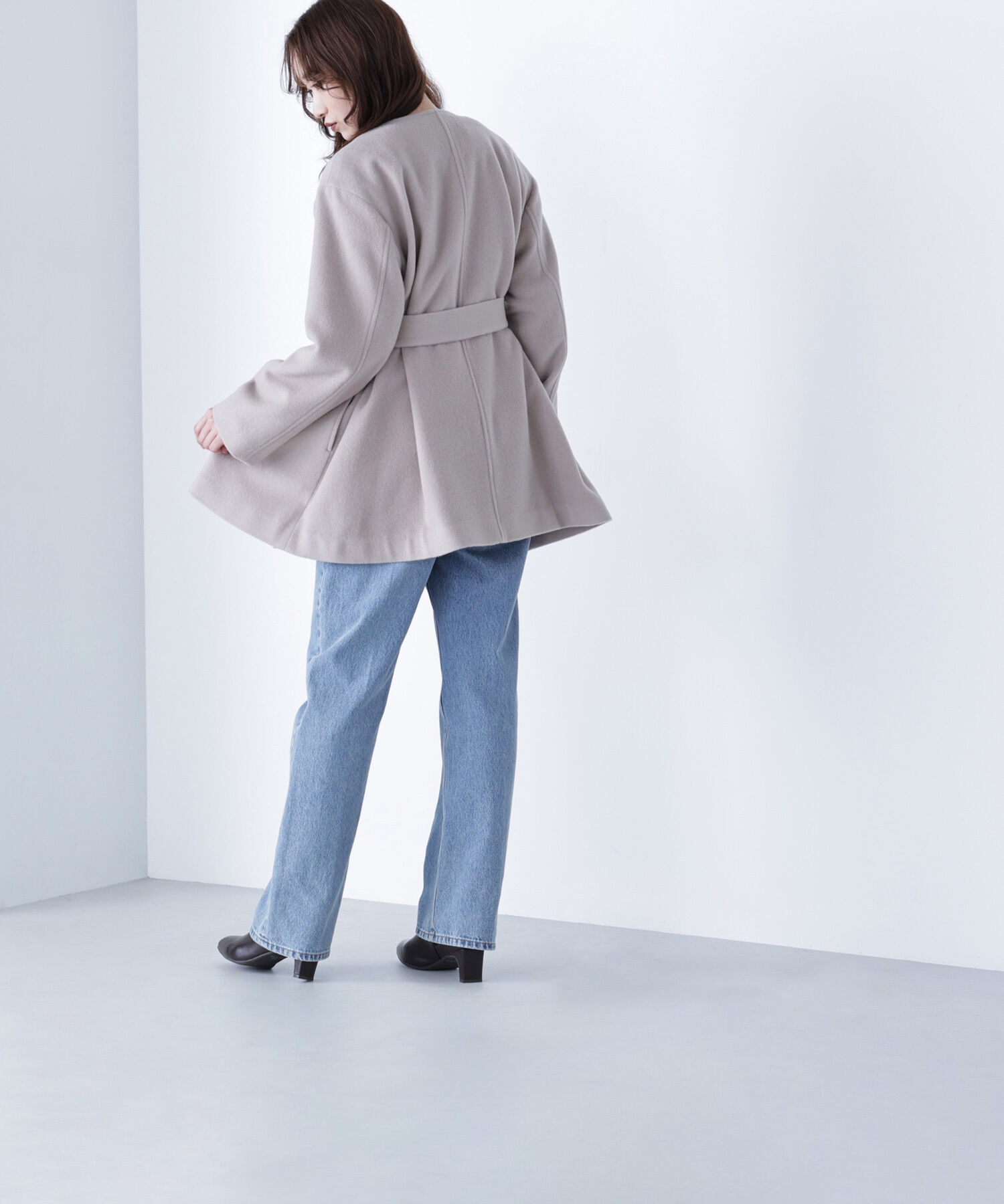  「ベルテッドミディコート」|ブルゾン・スタジャン|